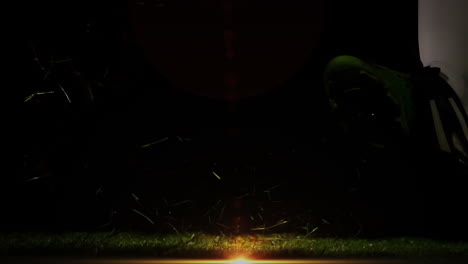Player kicking ireland rugby ball  