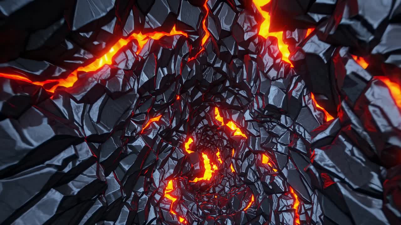 Abstract Lava Rock Tunnel