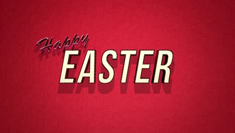 Retro-Happy-Easter-text-on-red-vintage-texture-in-80s-style