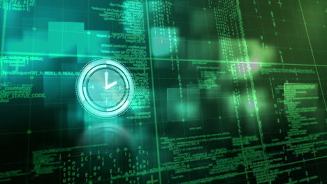 animation of clock over data processing
