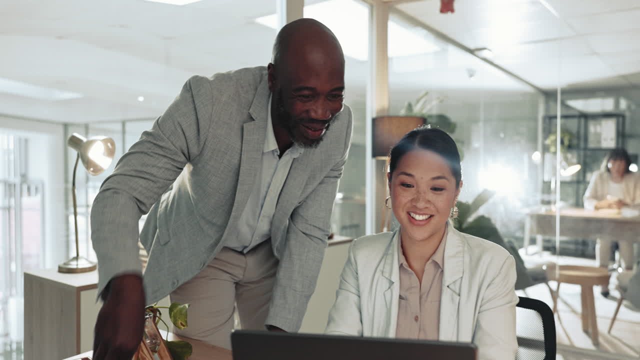 Businessman, laptop and coaching in team project