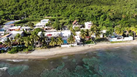 drone shot while hovering over a beach in the southeast part of puerto rico