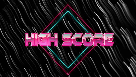 Animation-of-high-score-text-over-light-trails-on-black-background