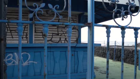 blue seaside bar structure