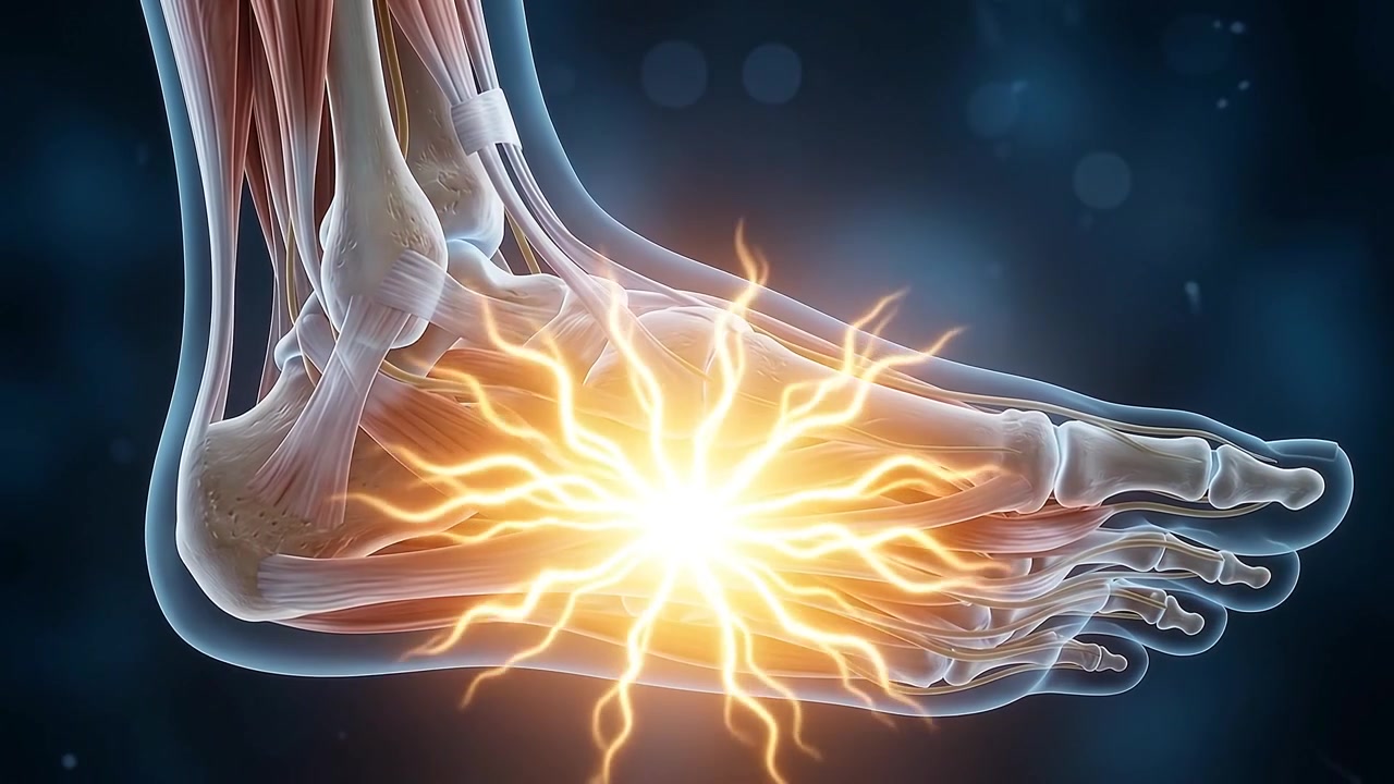 Medicinsk animation af fodsmerter og nervebetændelse