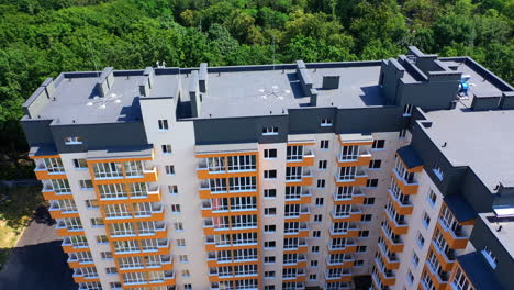 new modern apartment building. drone view of modern residential complex
