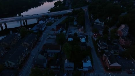 drone shot of a small town
