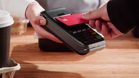 payment at a cafe/restaurant