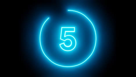 countdown text neon light effect from 10 to 0 3d illustration rendering , modern neon light effect design and minimalist . 4k resolution video . black isolated background