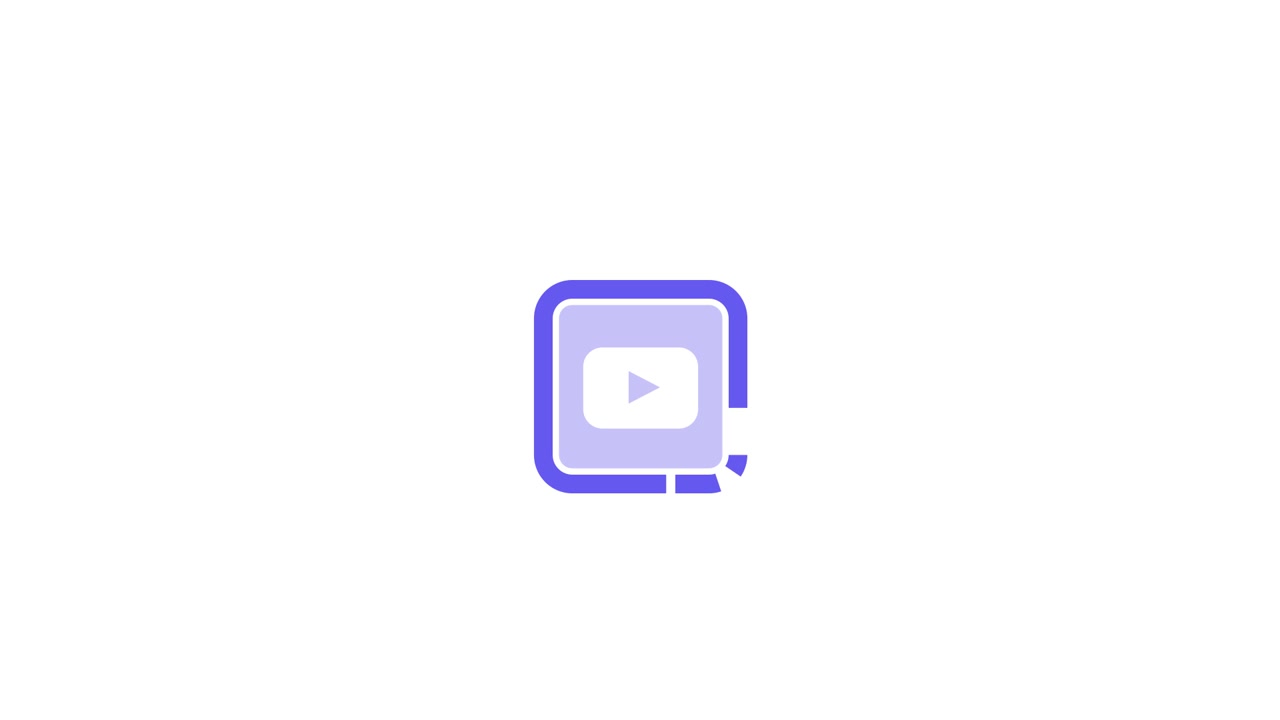 Animated YouTube Logo Icon on White Background