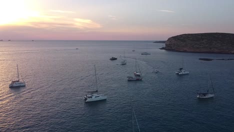 Sunset-at-Cala-Comte,-Ibiza,-Spain