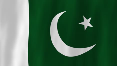 pakistan flag country animation 3d symbol design waving in wind movement national patriotism world culture emblem banner republic south asia white green stripes moon and star