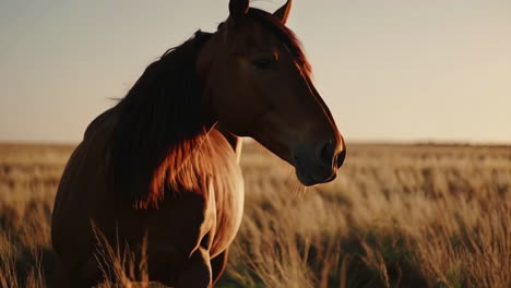 caballo marrón en un campo