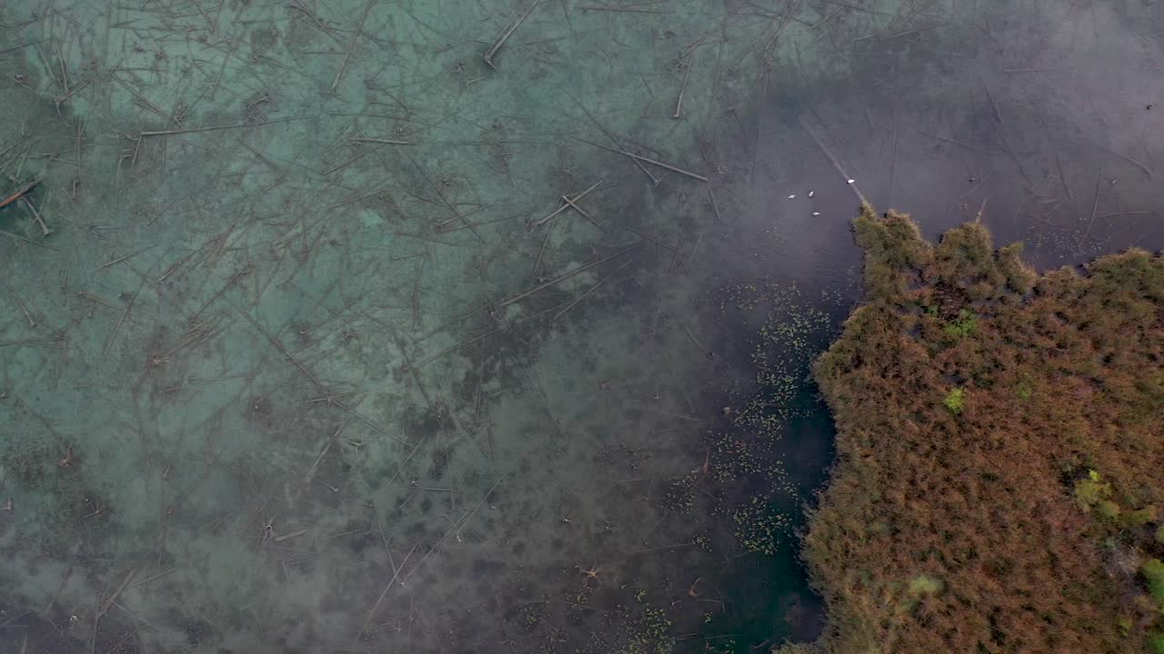 4K-ilmakuva järven tukeista