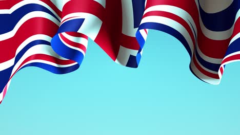 united kingdom, great britain flag on blue sky for banner design. waving british flag animated background. british holiday design. united kingdom state patriotic template. seamless loop