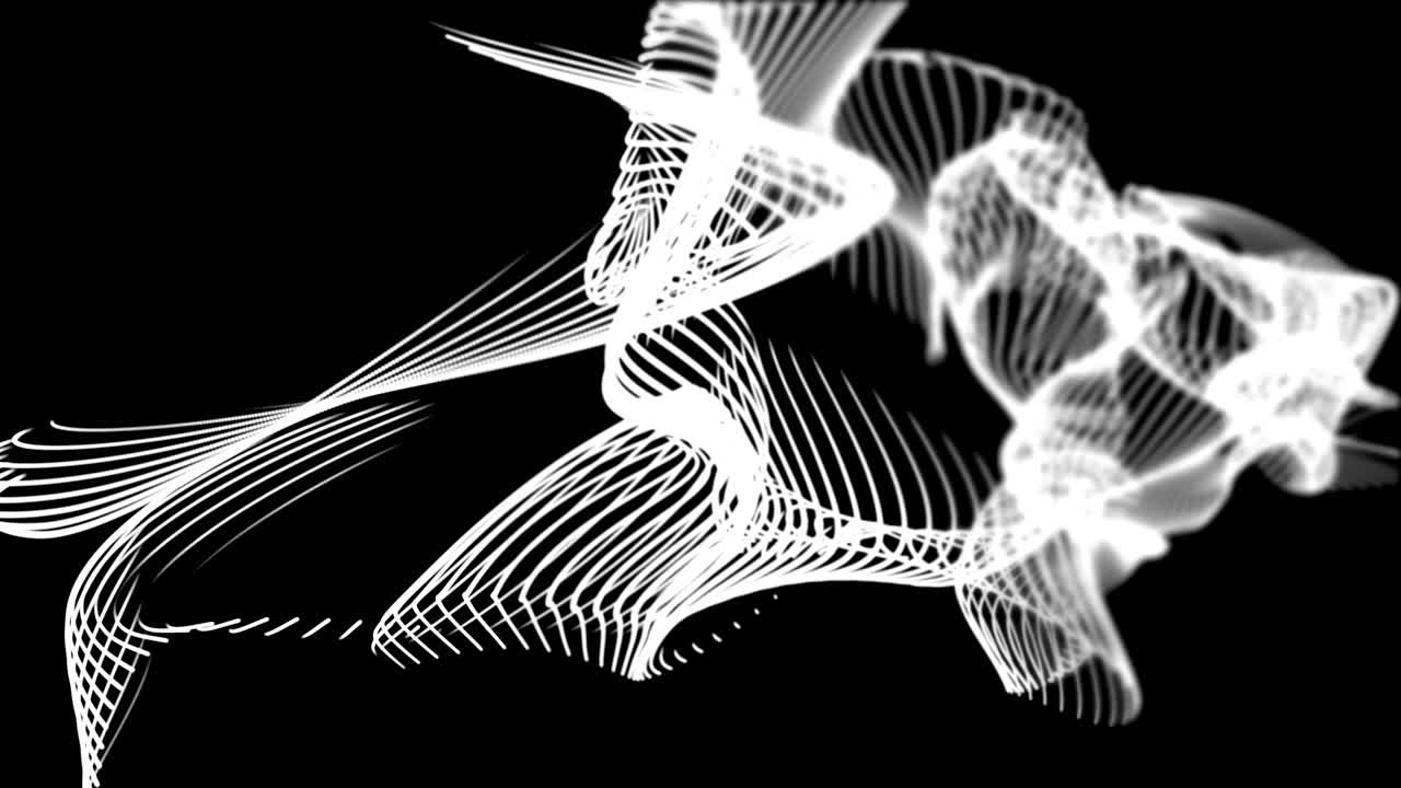 sfondo di neon astratto danzante anello di particelle bianco nero