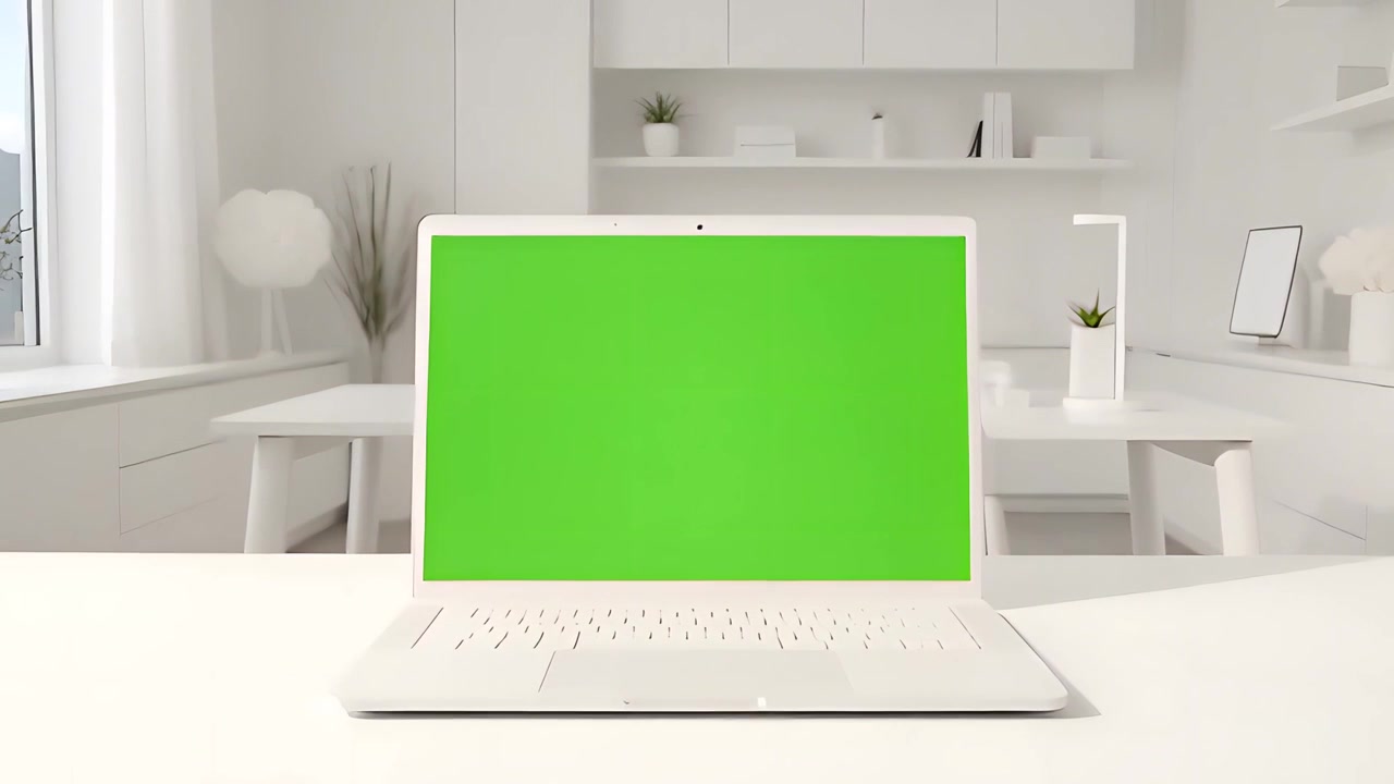 Video Mockup Schermo Verde Laptop 4K