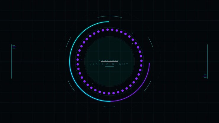 Futuristic Digital Interface Loading and System Status Animation