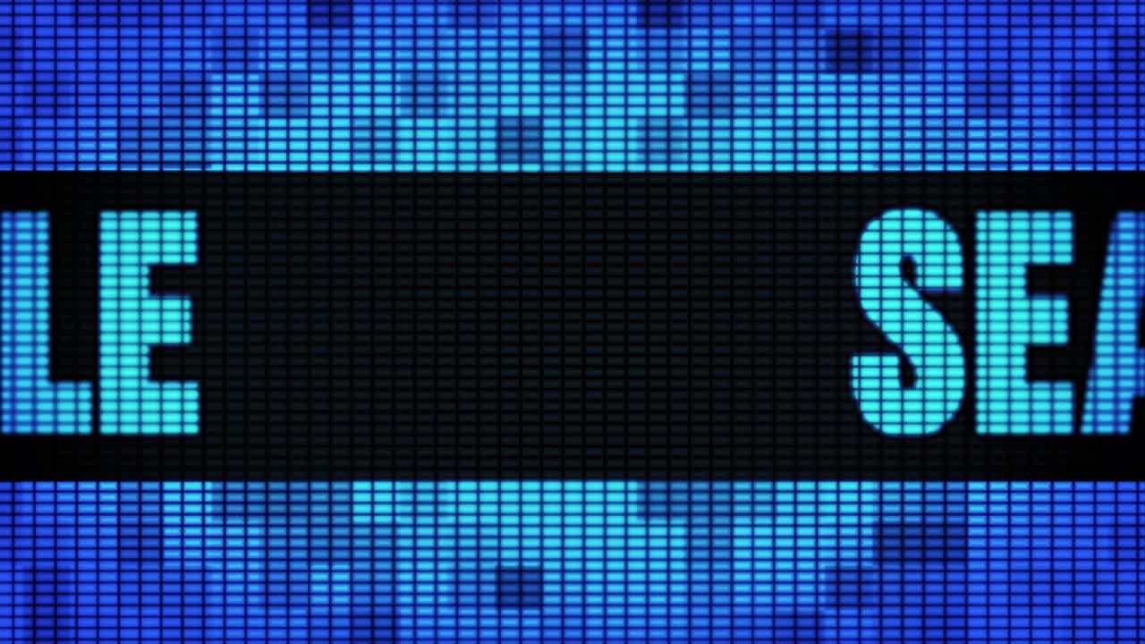 Seattle displayed on a digital screen