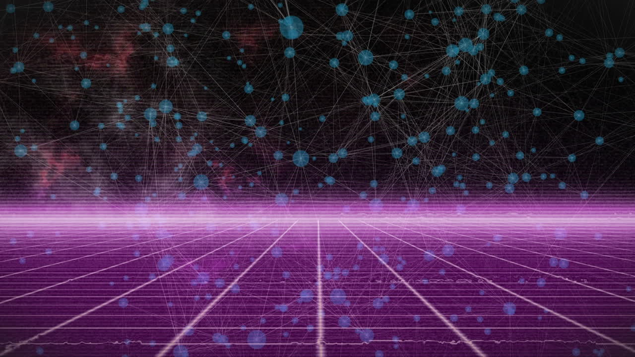 animación de líneas sobre una red de conexiones sobre fondo negro