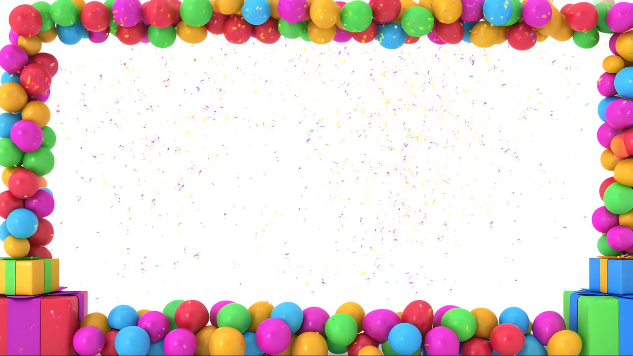 Sfondo di compleanno con palloncini 4K