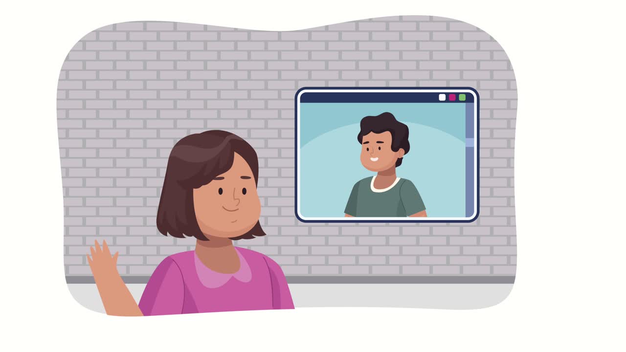 person communicating with video animation
