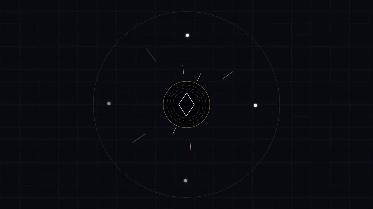 Abstract Motion Graphic with Rotating Geometric Shapes and Lines