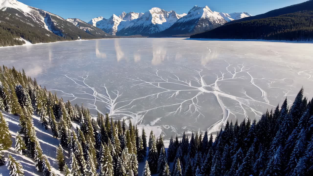 lago congelado en las montañas rocosas canadienses