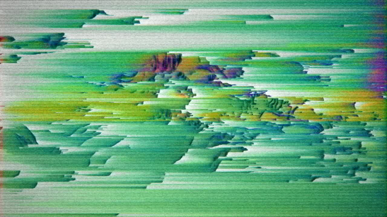 4K Highly Stylized Data Mosh Distortion, Pixel Sorting and Static Noise.