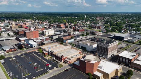 marion ohio downtown - aerial drone -