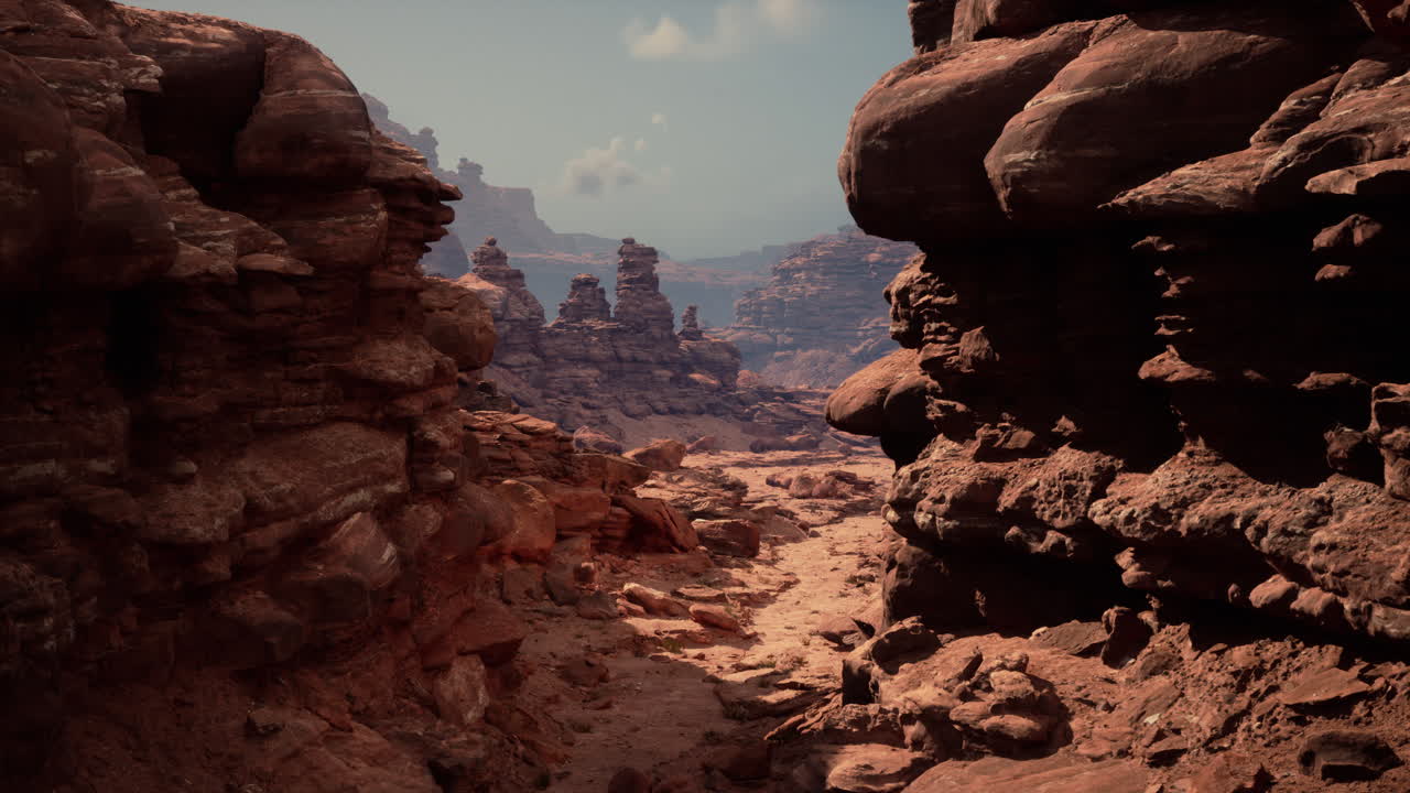 vista del cañón de roca roja desde una grieta