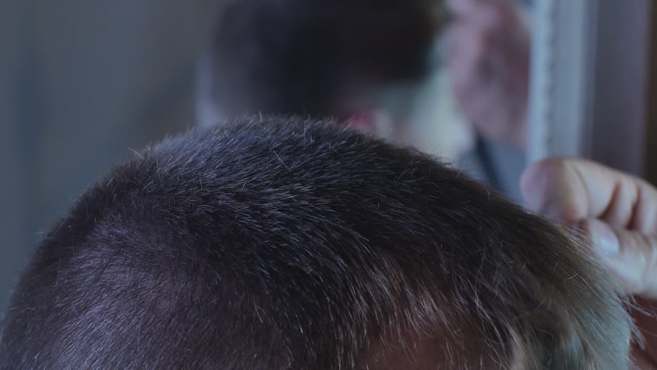Close Up Coronavirus At-Home Haircut. 4K Footage
