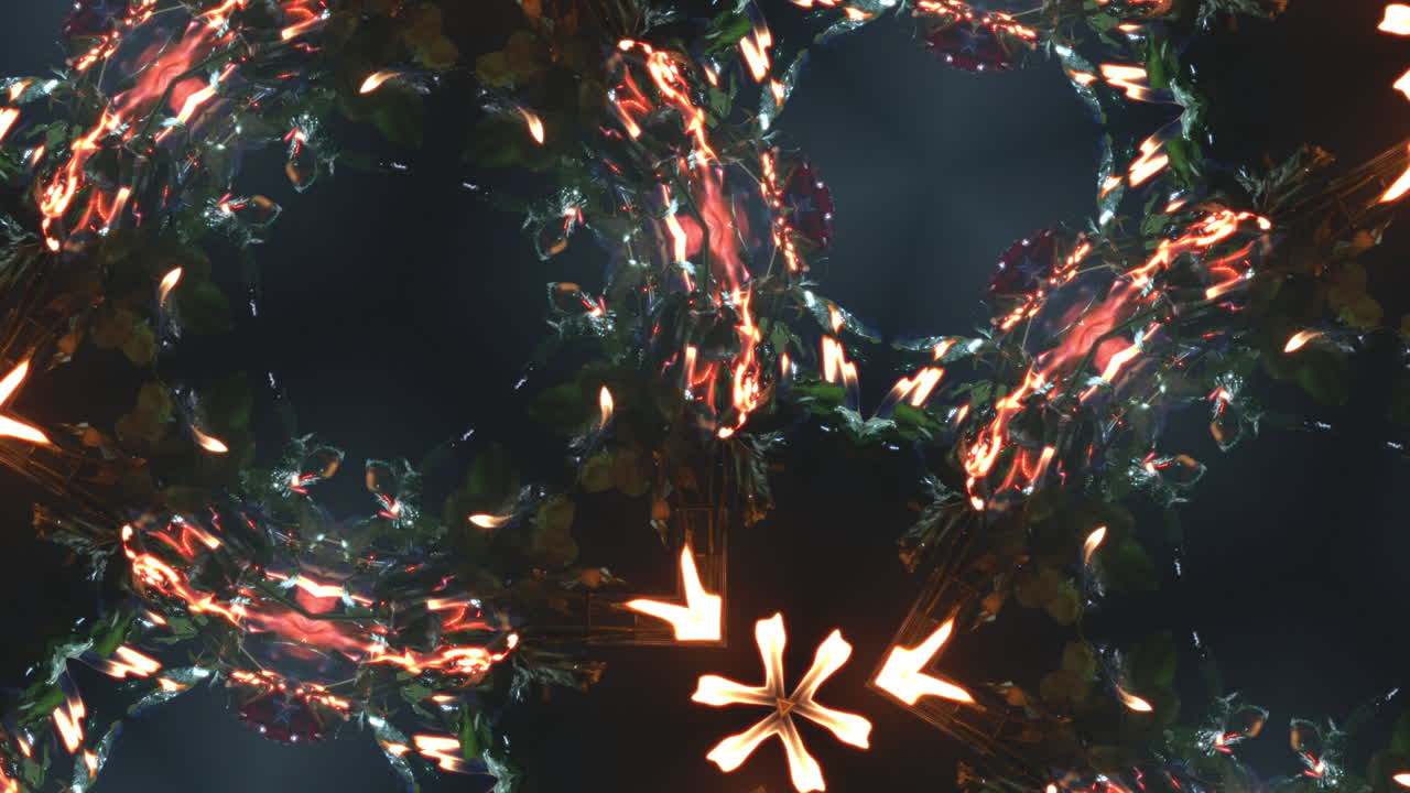 Abstract firey kaleidoscope animated pattern