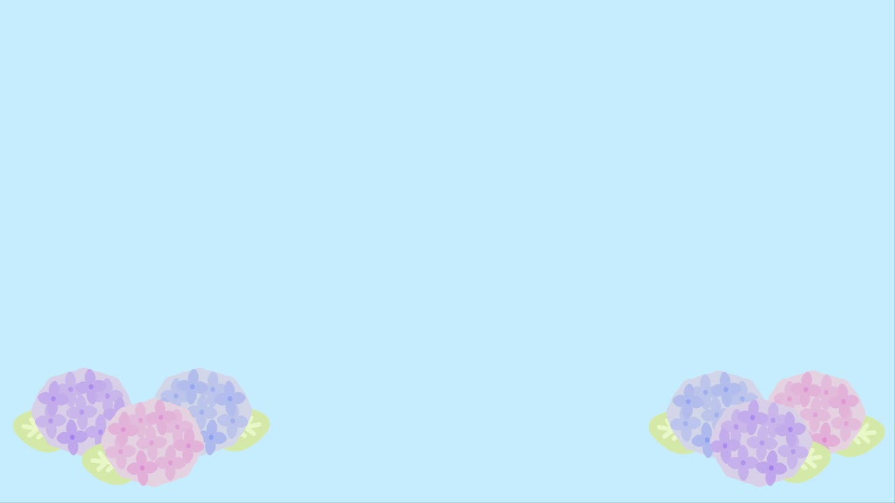 귀여운 호드렌지아 꽃 애니메이션