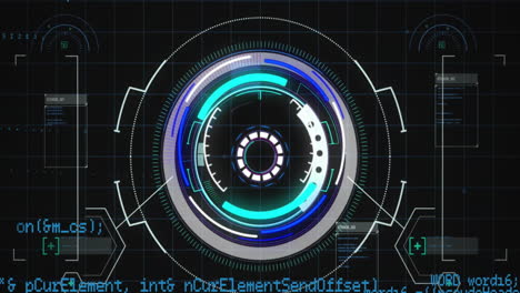 animation of scope scanning and data processing over black background