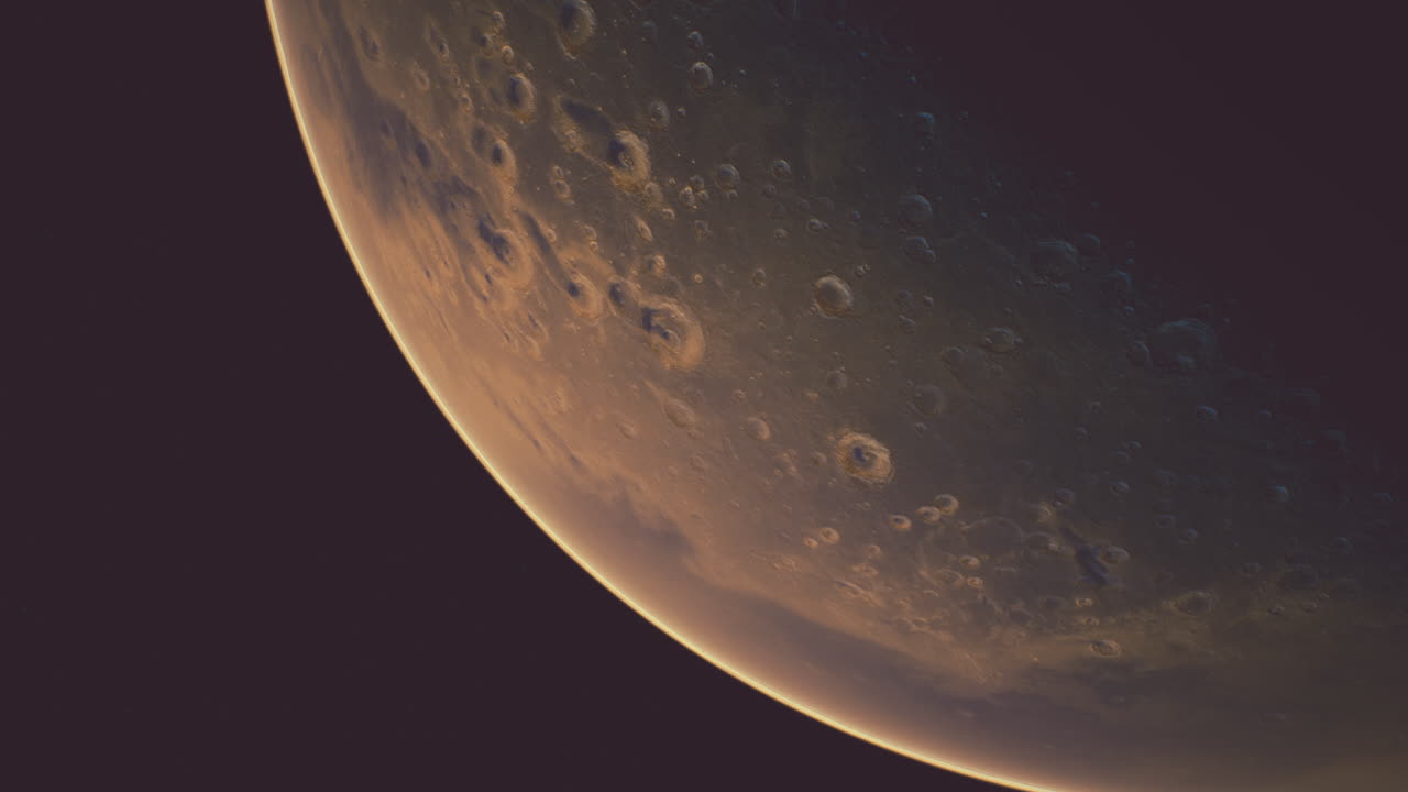 Amazing red planet Mars in deep stellar space