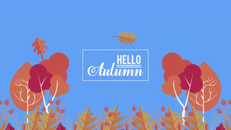 hello autumn lettering with animation