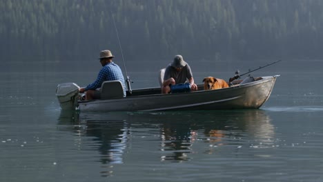 two fishermen fishing in the river 4k