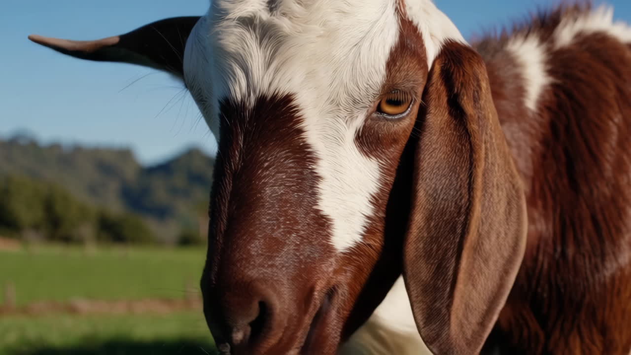 Capre al pascolo su un pascolo collinare