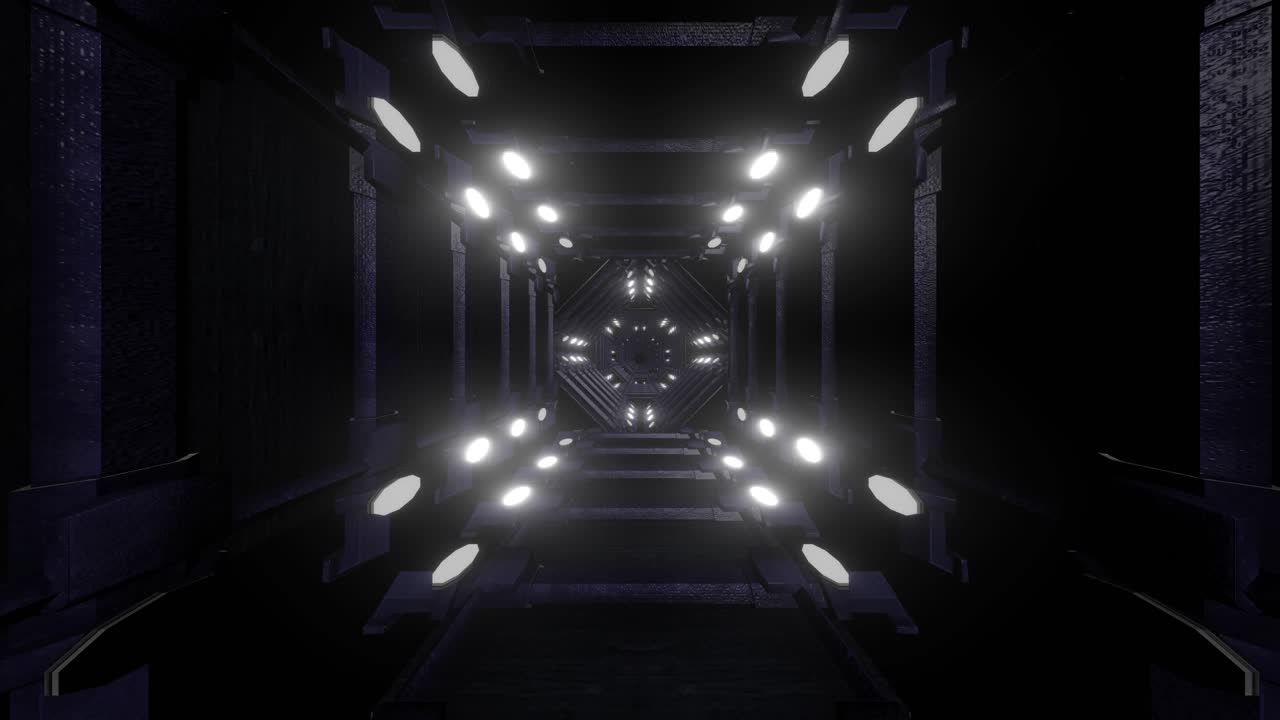 túnel futurista abstracto con luces brillantes