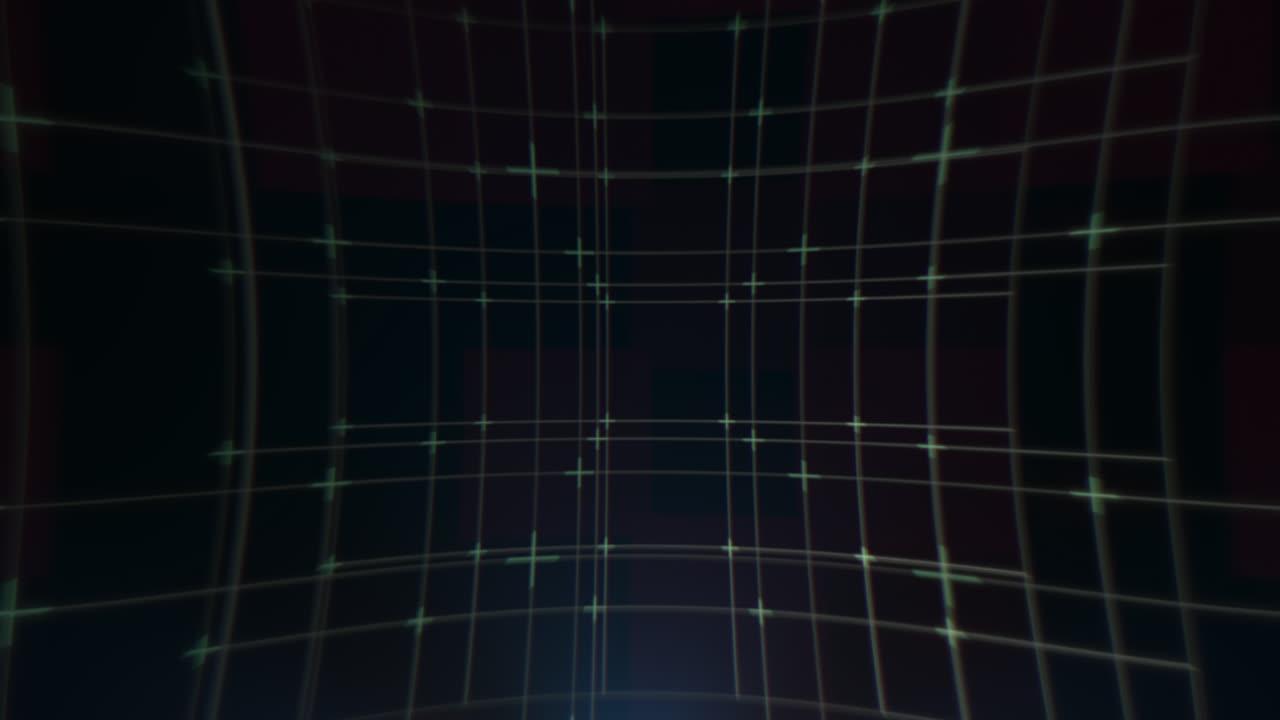 그리드 패턴과 글리치 효과를 가진 디지털 화면