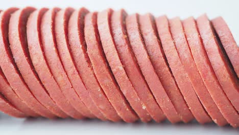 sliced pink sausage