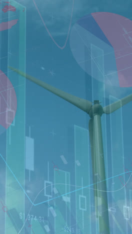 Animation-of-graphs-and-financial-data-over-wind-turbine