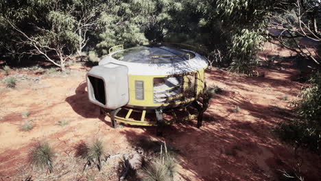 futuristic dome habitat in the australian outback