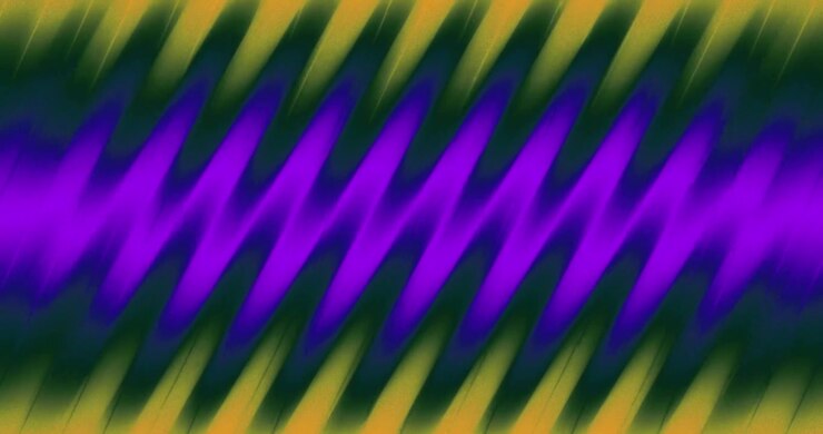 Sfondo Astratto con Onde Diagonali Viola e Verdi in Movimento