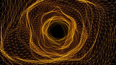 black hole digital space 2 -amber orange wire- motion graphics -10 sec seamless loop
