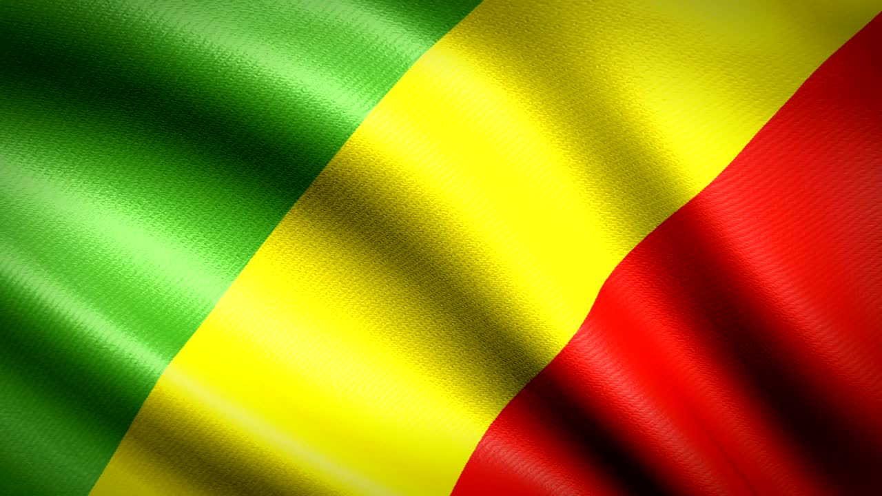 Bandiera del Congo. Animazione in loop senza interruzioni. Video 4K ad alta definizione
