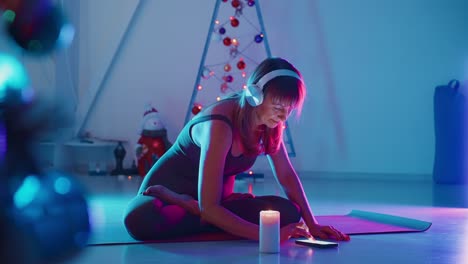 woman meditating during christmas season