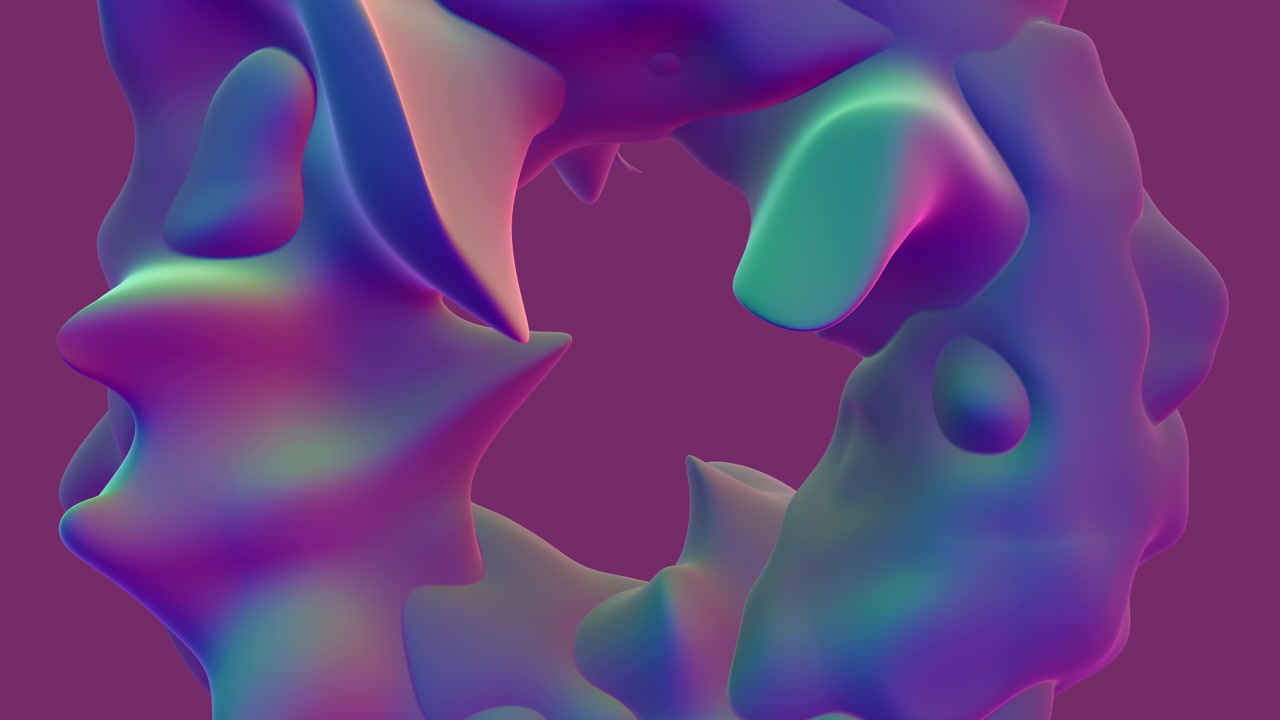 An organic iridescent background expanding with colorful magenta, green, and purple gradients, ideal for creative media.music videos and album art, fashion and beauty brand campaign
