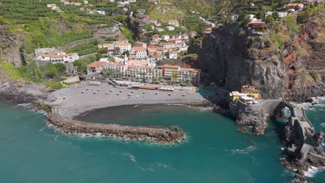 residential housing and landscape in ponta do sol, madeira island, portugal